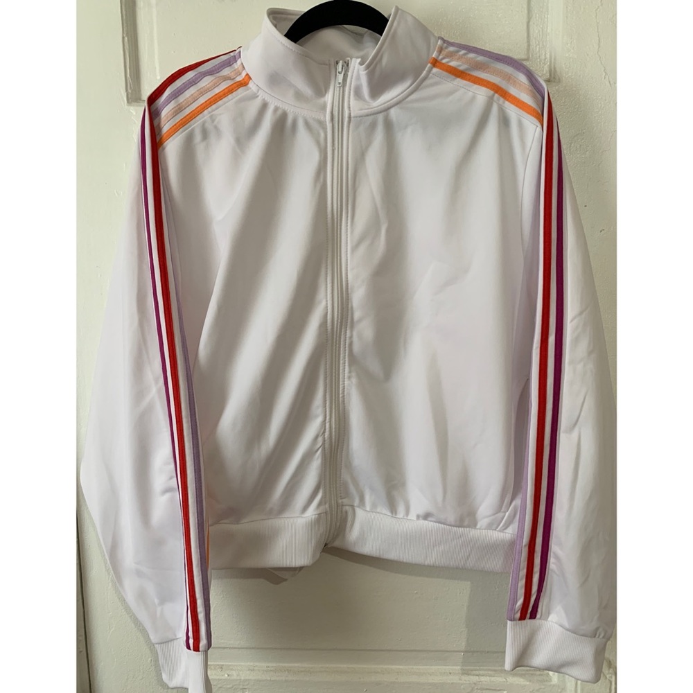 Colorful striped track jacket